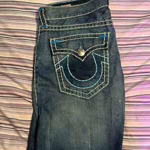 Distressed true religion shorts**